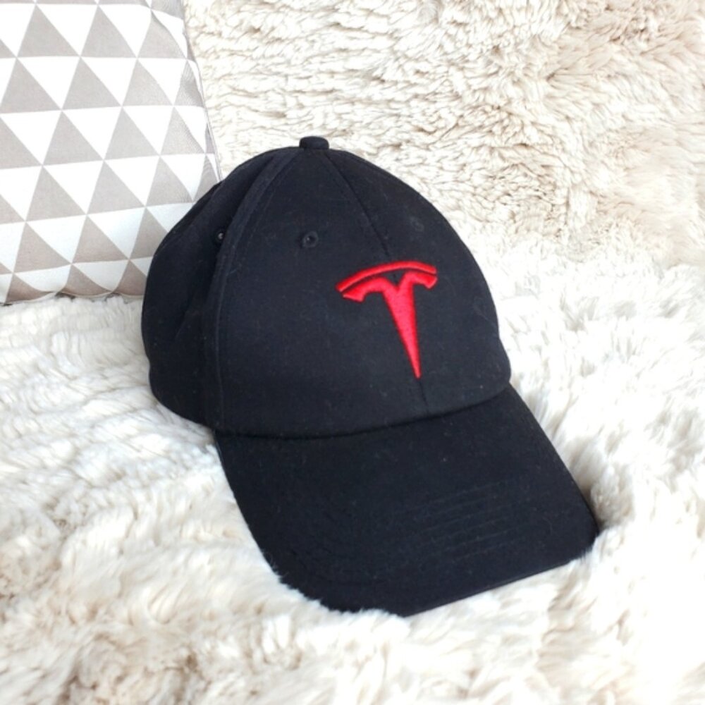 Tesla Official Black Embroidered Logo Baseball Cap